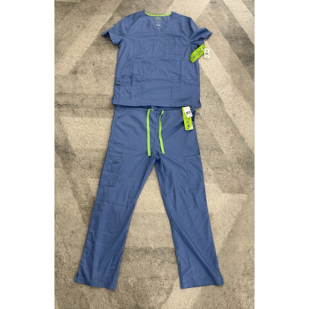 Landau Proflex Unisex Straight Leg Cargo Scrub Pants and Top Size Medium NWT